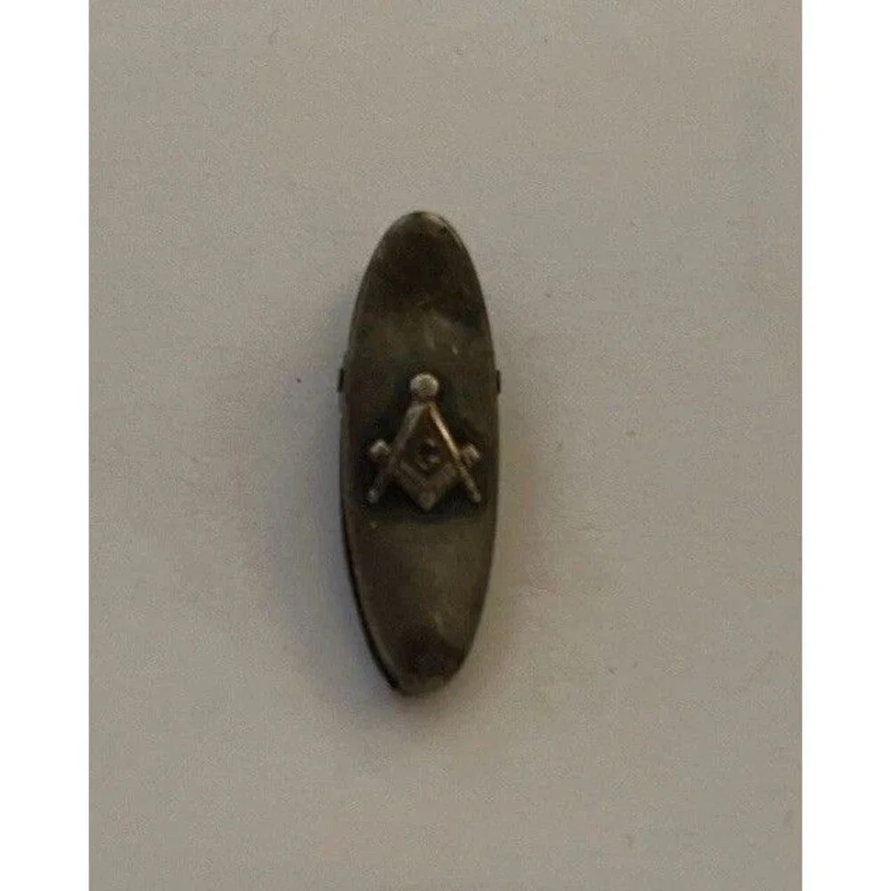 Vintage Sterling Silver Masonic Tie Tack Clip Clasp
